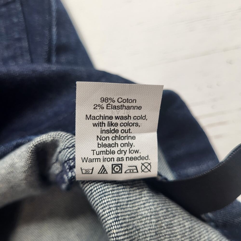 Madewell Utility Zip Front Mini Jean Skirt Denim Patch Pockets Dark Indigo 28 - Picture 8 of 8